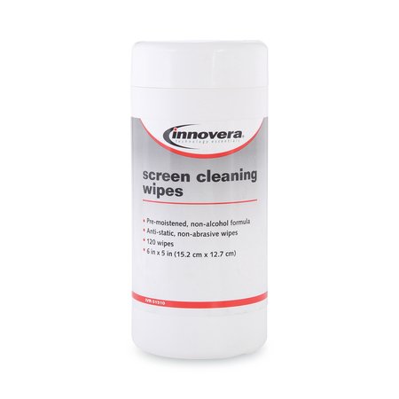 Innovera Antistatic Screen Cleaning Wipes in Pop-Up Tub, PK120 IVR51510